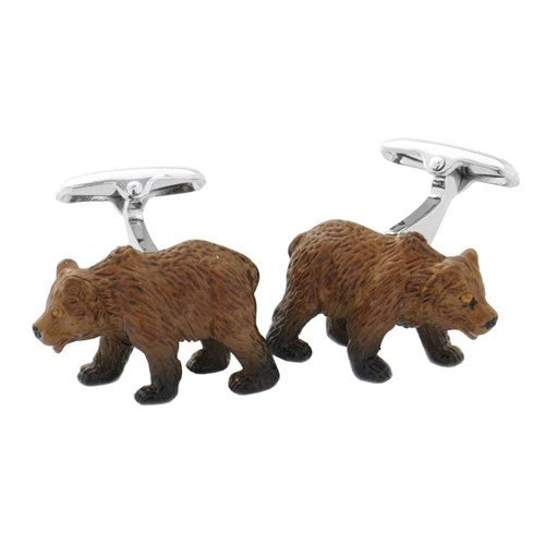 Bear Brown Forest Grizzly Zoo Cufflinks Fish Mammal Furry Chicago