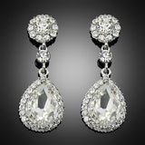 Platinum Rhinestone Chandelier Silver Drop Earrings