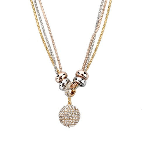 Gold Silver Crystal Rhinestone Pendant