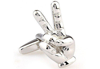 Hand Peace Sign Cufflinks